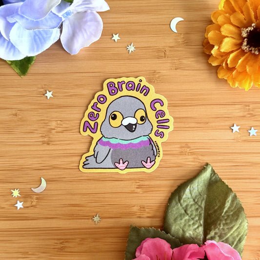 Zero Brain Cells Sticker
