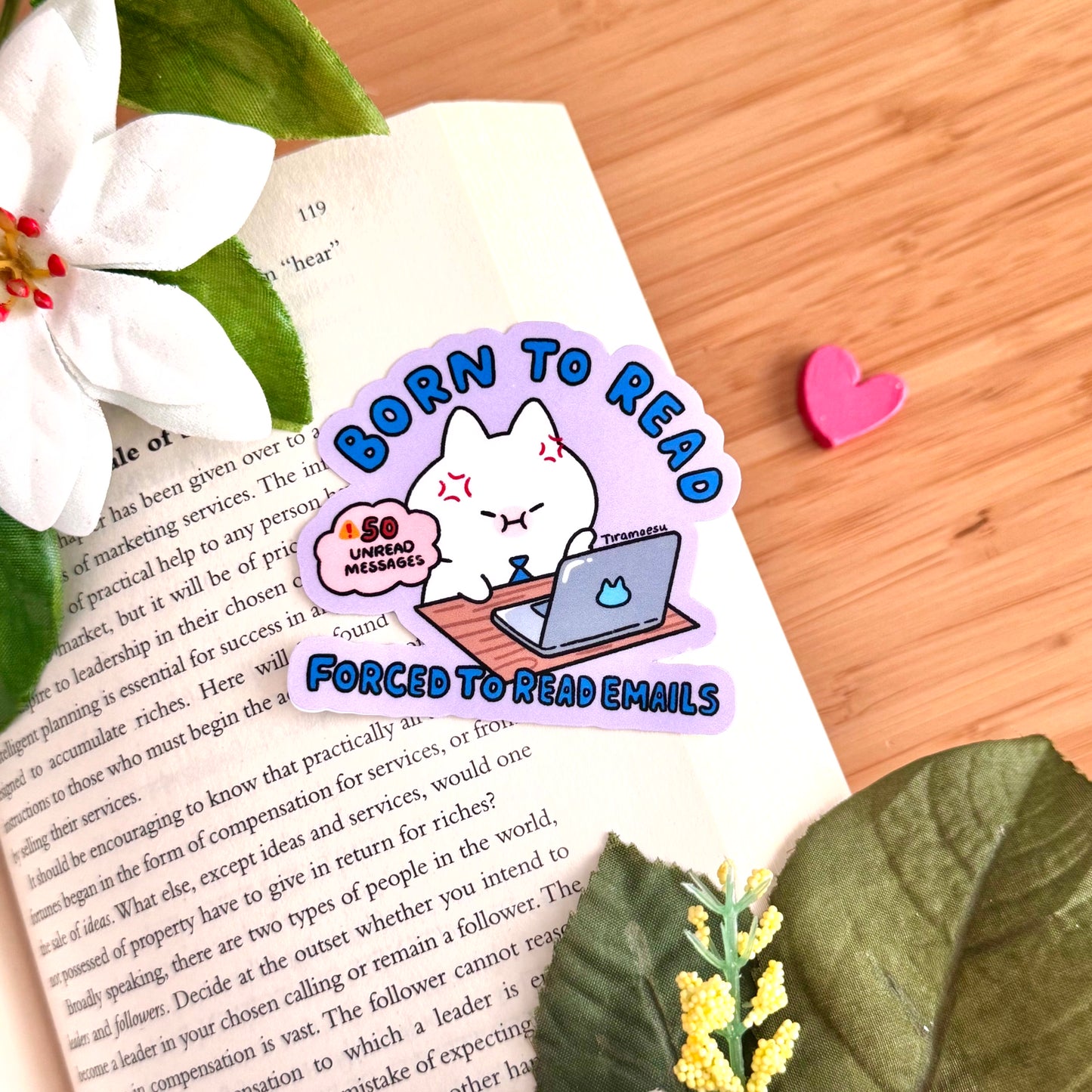 Born to Read Forced to Read Emails Sticker