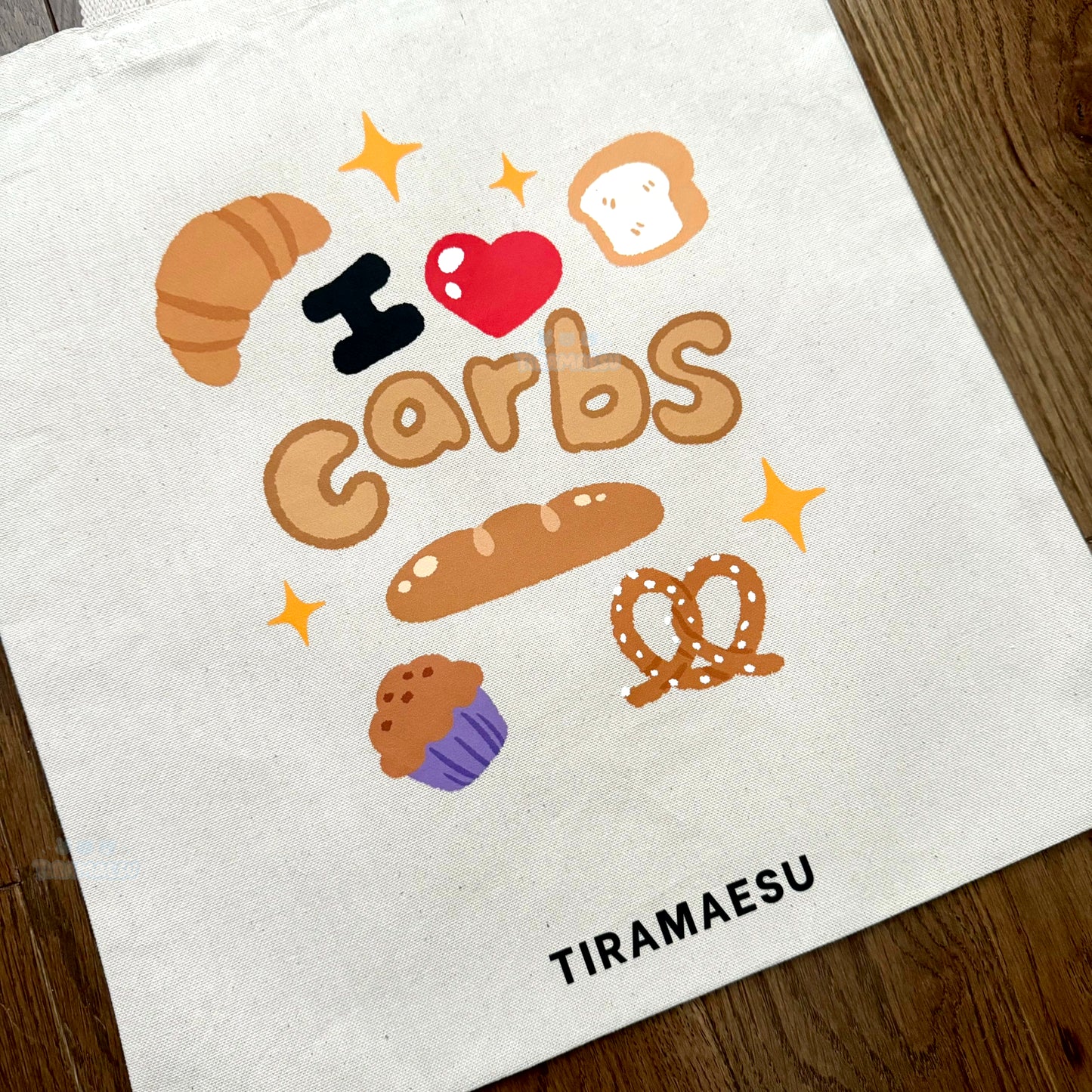 I Love Carbs Tote Bag