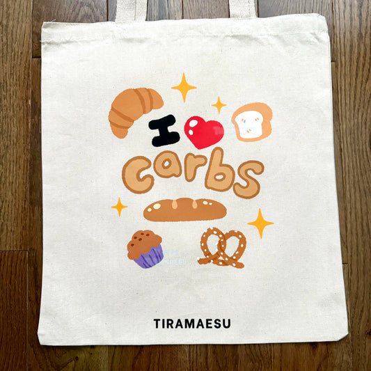 I Love Carbs Tote Bag