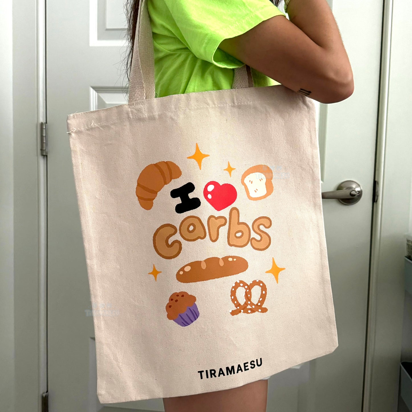 I Love Carbs Tote Bag