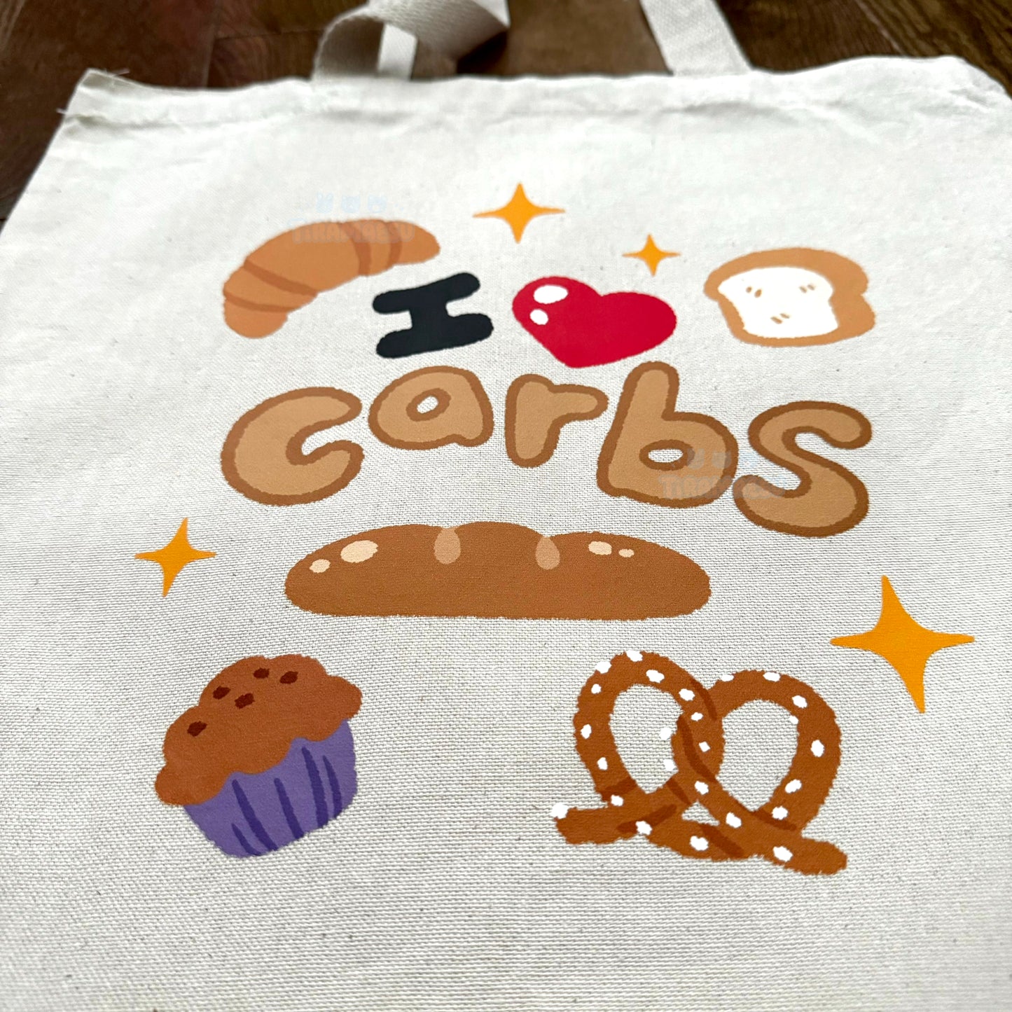 I Love Carbs Tote Bag