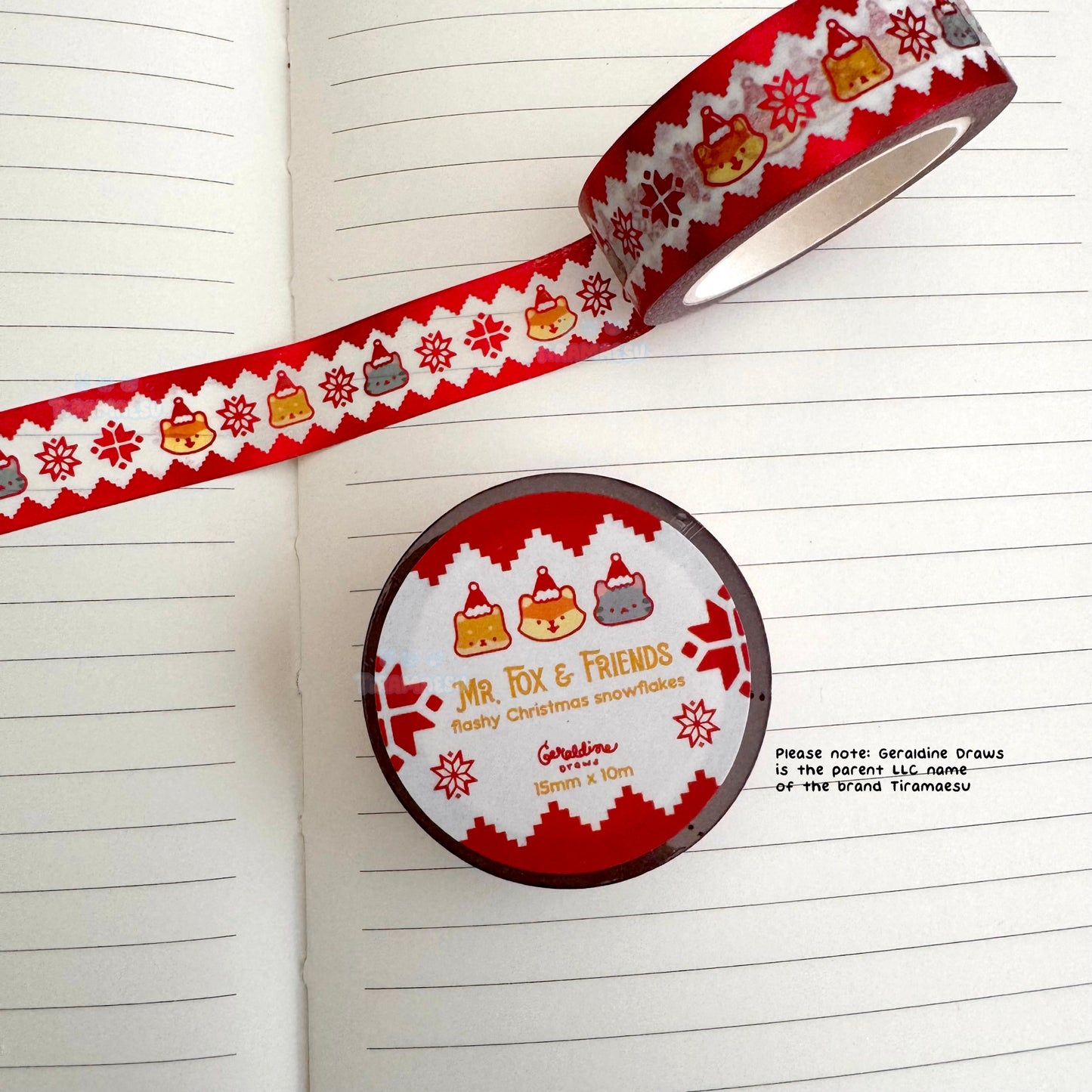 Mr. Fox and Friends Red Foil Washi Tape