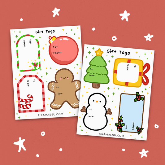 Christmas Gift Tags Sticker Sheet