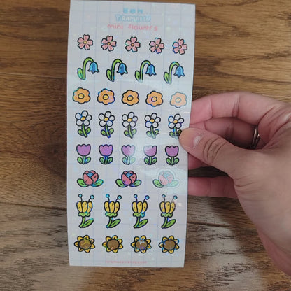 Mini Flowers Holographic Sticker Sheet