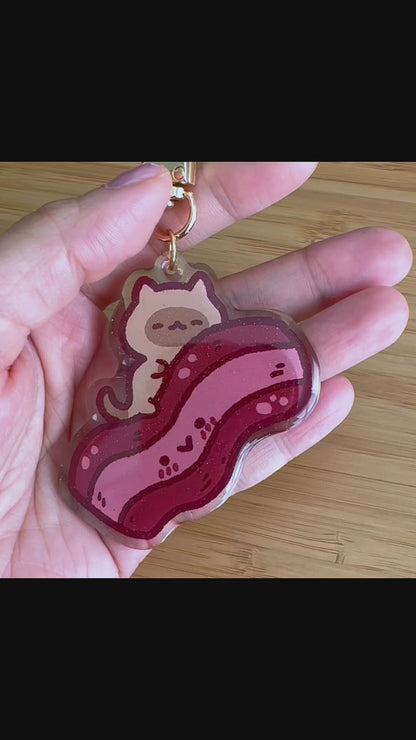 Bacon and Cat Keychain